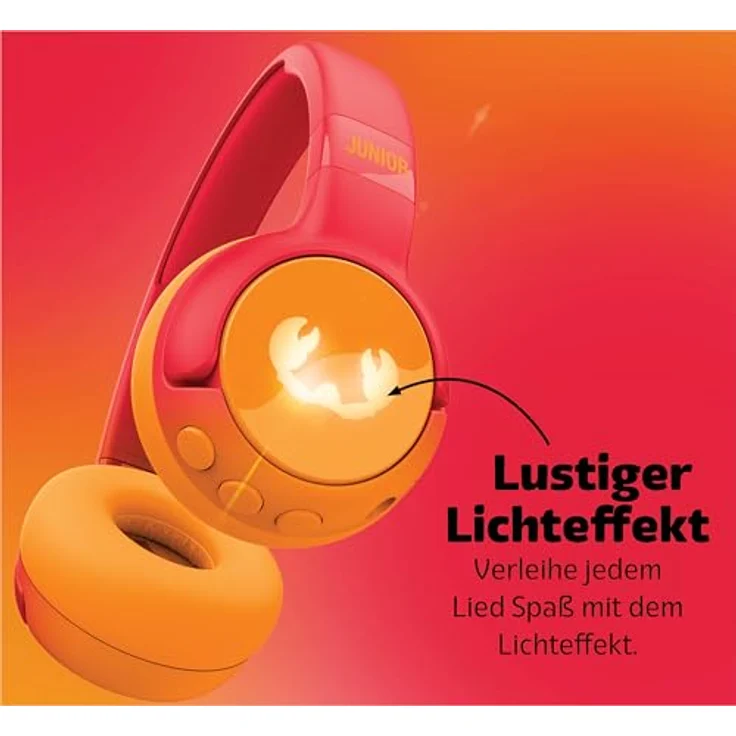 Fresh 'n Rebel Code Junior, kabellose Bluetooth-Kopfhörer für Kinder, sicherer Klang (<85dB), inklusive Audiokabel und Aufkleber, Buddy Beats, LED-Lichteffekte, 48 Std. Spielzeit (Funny Fox) – Bild 3