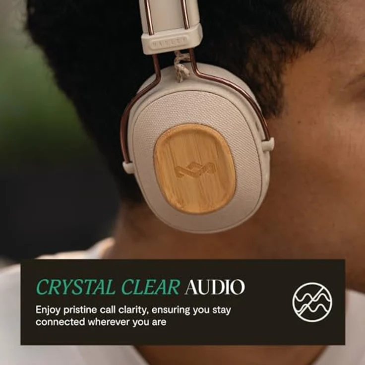 House of Marley Positive Vibration Riddim, kabellose On-Ear Bluetooth Kopfhörer mit 50 Std. Spielzeit, Mikrofon, USB-C Schnellladen, Crème – Bild 4