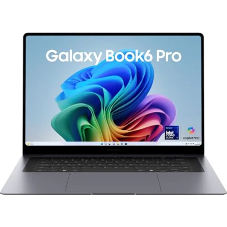 Samsung Galaxy Book 6 Pro, 16" Laptop mit Intel Core Ultra Prozessor, Dynamic AMOLED 2X Display, 3 Jahre Herstellergarantie, grau, exklusiv bei Amazon