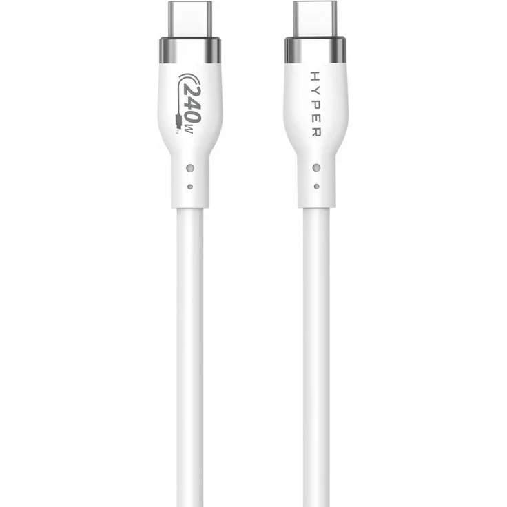 Targus HyperJuice 240W USB-C-Kabel, 1 m Silikon-Design, Weiß, verwicklungssicher und über 25.000 Biegungen getestet