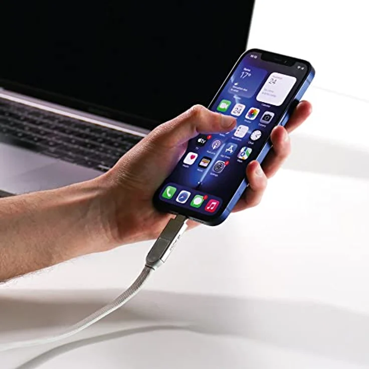 Rolling Square inCharge XL 30 cm, Ladekabel, USB/Mikro-USB/Lightning, weiß – Bild 5