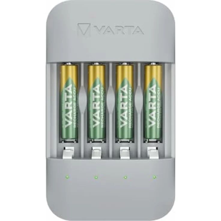 Varta Eco Charger Pro Akku Ladegerät inkl. 4X AAA 800mAh, 75% recyceltes Gehäuse, für AA/AAA Batterien – Bild 1