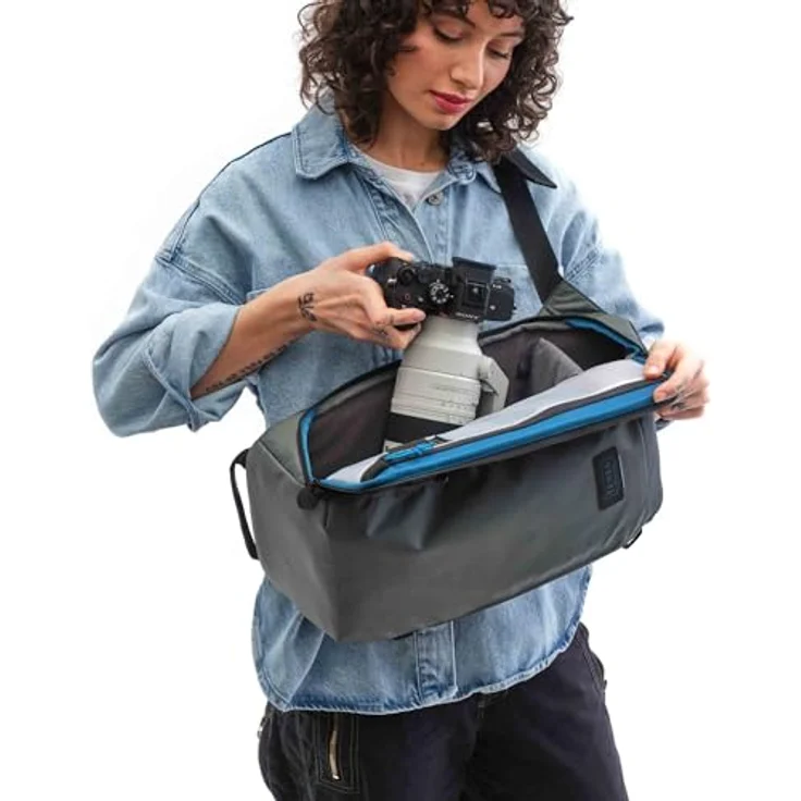 Tenba Solstice V2 16l SlingBag, Kameratasche in Grau mit flexiblem Innenorganisationssystem und abnehmbarer Regenhülle – Bild 5