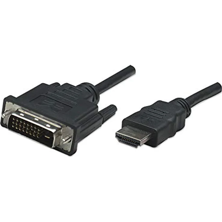 Manhattan - Videokabel - HDMI / DVI - HDMI (M) bis DVI-D (M) - 1,0m - abgeschirmt - Schwarz - geschirmt, geformt (322782) – Bild 2