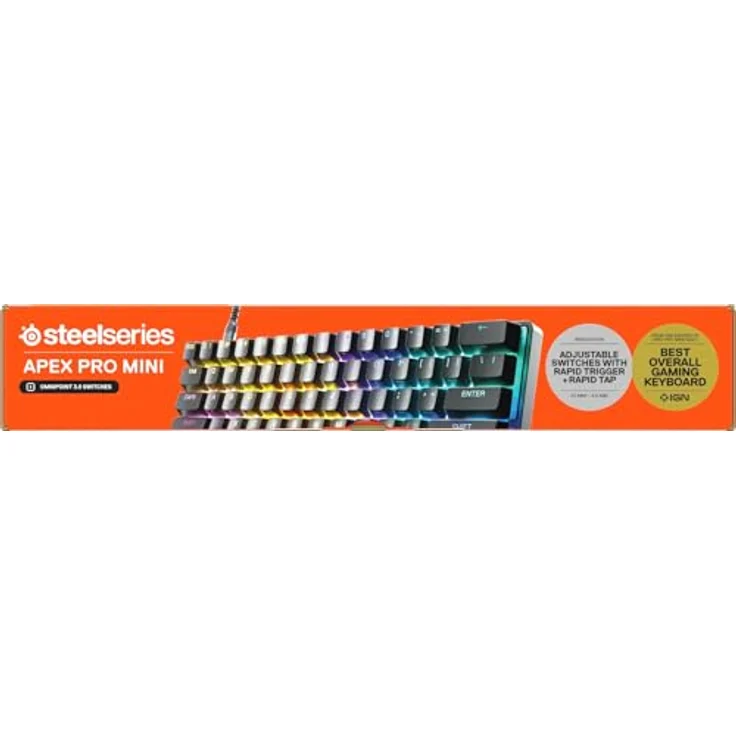 SteelSeries Apex Pro Mini Gen 3, kompakte Gaming-Tastatur mit magnetisch-mechanischen Schaltern, RGB-LED-Hintergrundbeleuchtung, USB kabelgebunden, schwarz – Bild 15