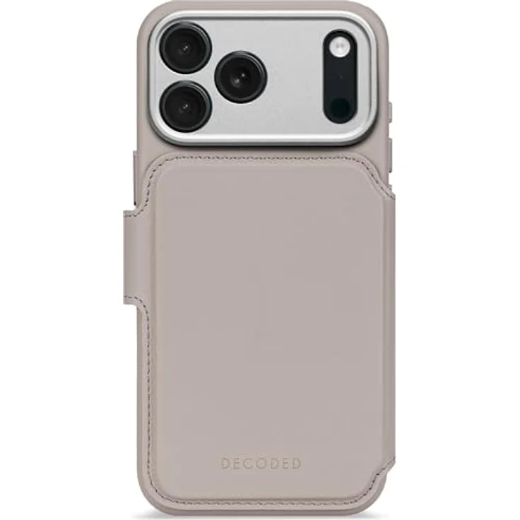 Decoded 2-in-1 Lederhülle für iPhone 17 Pro Max, Abnehmbare Wallet, Premium ECCO Leder, Kompatibel mit MagSafe, Kratzfest, Beige – Bild 1