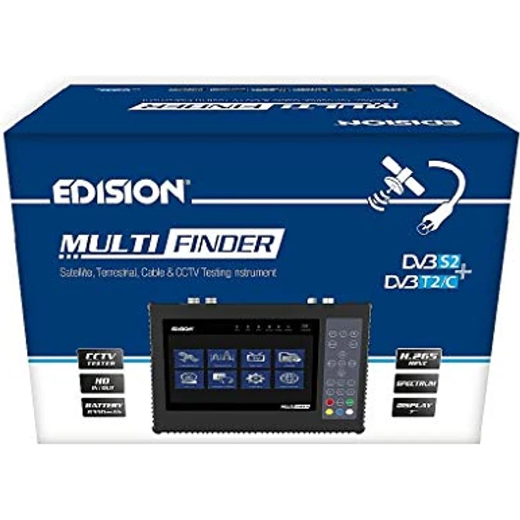 EDISION Multi-Finder Messgerat für Satelliten DVB-S-S2 Terrestrische DVB-T-T2 Kabel DVB-C Signale H.265-HEVC & CCTV-Tester – Bild 9