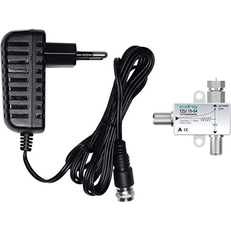 Axing TZU 110-04 DC-Einspeise-Set Fernspeisung 12 V Netzteil DVB-C SAT 5-2400 MHz