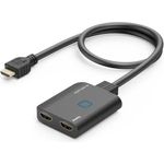 Hama HDMI Splitter 4K 1 In 2 Out (4K@30Hz, Adapter zur Übertragung eines HDMI-Signals auf 2 Ausgabegeräte, z. B. Beamer, Bildschirm oder 2 Monitore gleichzeitig, 60 cm) schwarz