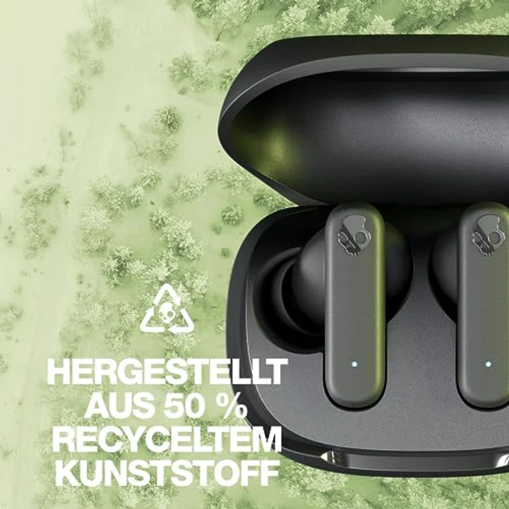 Skullcandy Smokin' Buds In-Ear Wireless-Kopfhörer, 20 Std. Akkulaufzeit, 50% nachhaltiger Kunststoff, Mikro, kompatibel mit iPhone, Android und Bluetooth-Geräten - Schwarz – Bild 4