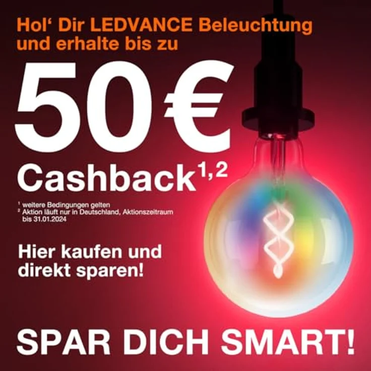LEDVANCE E27 LED Lampe, Smart Home Wifi Leuchtmittel mit 9 W (806Lumen) ersetzt 60 W Glühbirne, dimmbar, RGBW Lichtfarbe (2700-6500K), kompatibel mit Alexa, google oder App, Lampen im 1er-Pack – Bild 3
