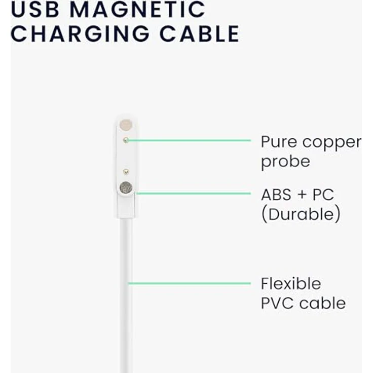 kwmobile USB Kabel Charger für Xplora XGO 2, 60 cm Ladekabel in Weiß - Smart Watch Ersatzkabel für Fitnesstracker – Bild 4