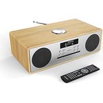 Majority Oakington DAB/DAB+/UKW-Digitalradio – CD-Player – Bluetooth – Stereo-Lautsprechersystem – Fernbedienung – Dualer USB-Eingang/Aufladen – AUX- und USB-Anschluss (Oak)
