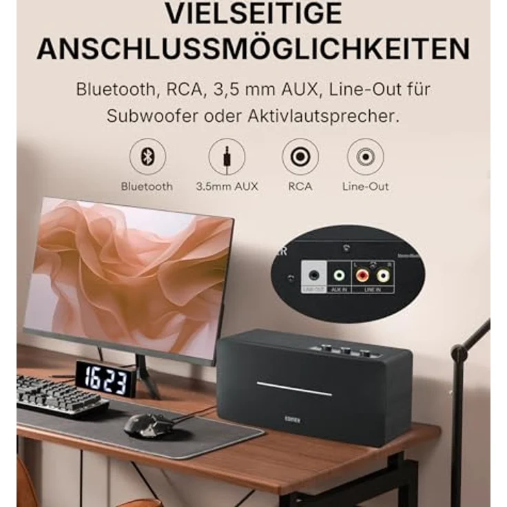Edifier Aktivboxen D12 2.0 schwarz Bluetooth – Bild 6