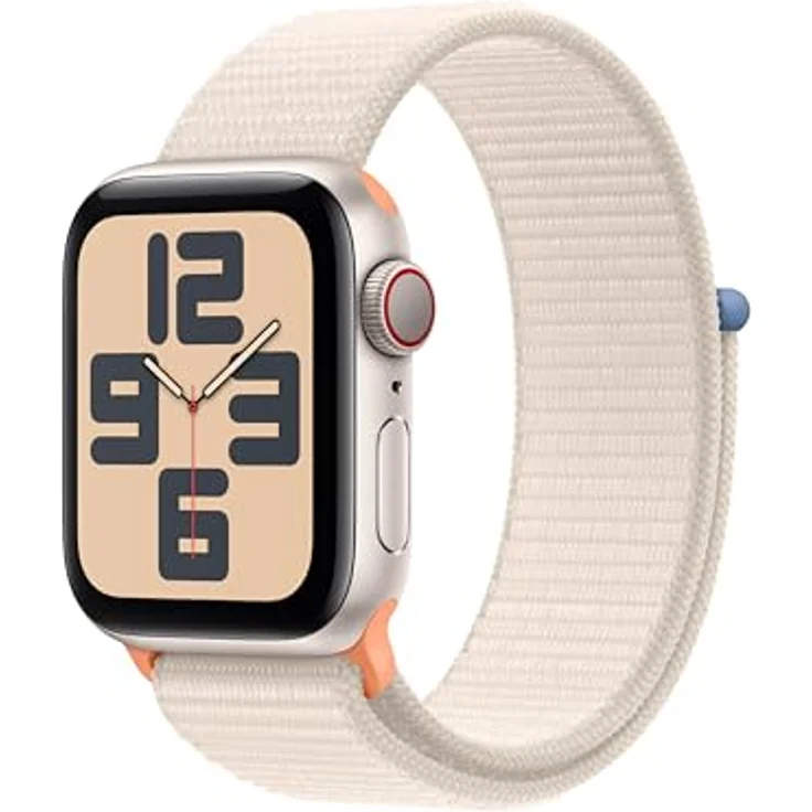 Apple Watch SE GPS + Cellular (2. Generation), 40 mm Aluminiumgehäuse Polarstern, Sportarmband Polarstern – Bild 1