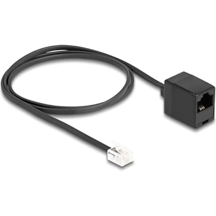 Delock Telefon (analog) Anschlusskabel 1m, flach und flexibel, Schwarz – Bild 2