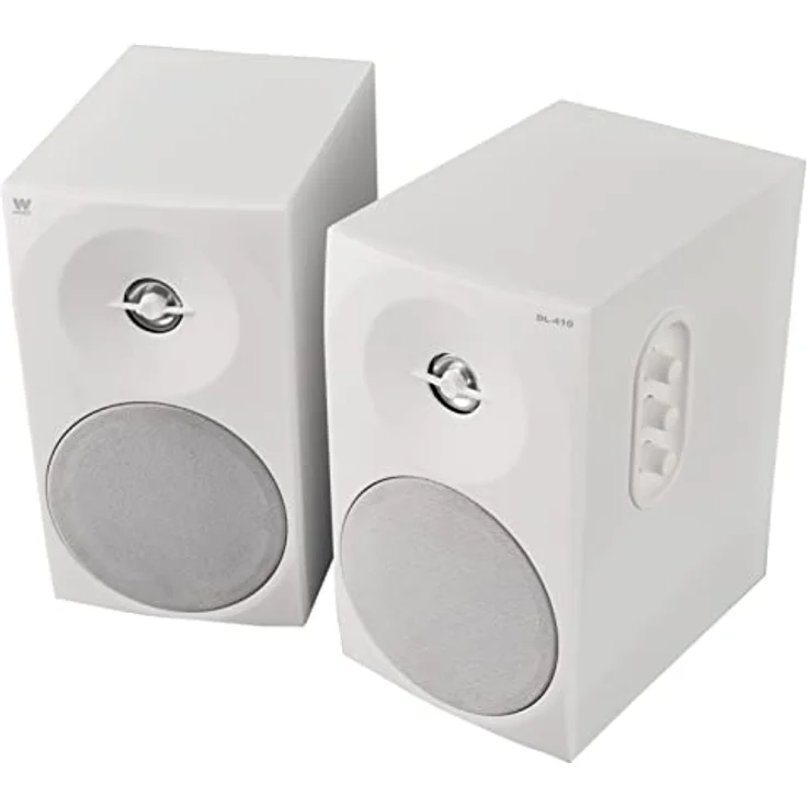 Woxter Dynamic Line 410 White - 2.0 Stereo-Lautsprecher (angetrieben mit 150W Leistung, Holz, 4, Woofer, 2 Hochtöner, 3,5 mm, RCA, Bassreflex-Control (Lautstärke, Höhen, Bass), weiß – Bild 7