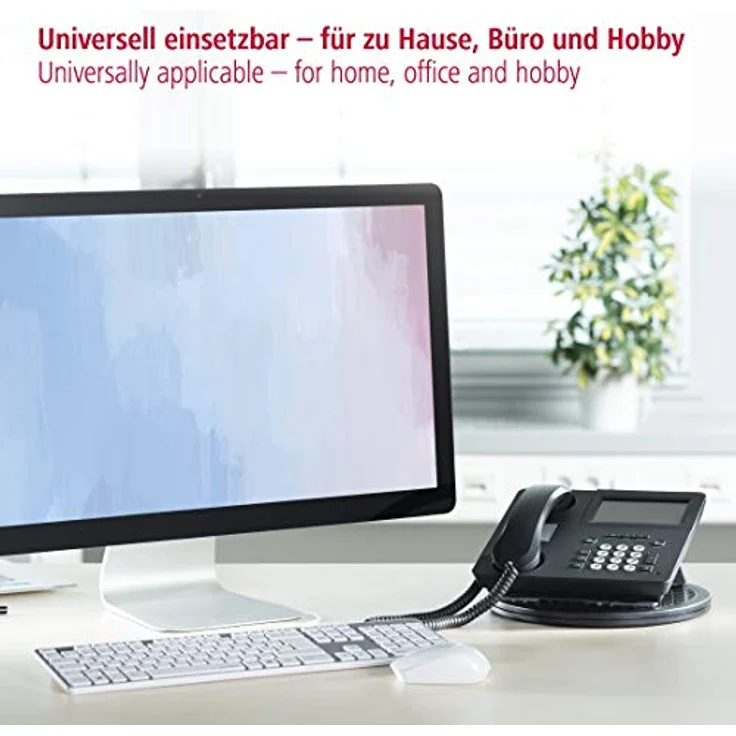 Hama Universal-Drehteller, 360° drehbar (Drehscheibe geeignet für Büro, Zuhause, Hobby, Gewürze, PC, Telefon, Küchen-Geräte, uvm., Drehplatte mit Durchmesser 25,5 cm, bis zu 60 kg, rund) Schwarz – Bild 5