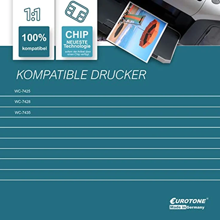 Eurotone Toner kompatibel für Xerox Workcentre 7425/7428/7435, schwarz, ca. 25.000 Seitenreichweite – Bild 2