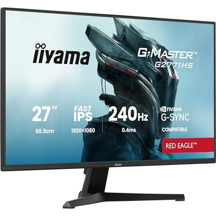 iiyama G2771HS-B1-27 IPS Monitor, 27 Zoll Full HD, 1920x1080, 240Hz, 2x HDMI, Schwarz