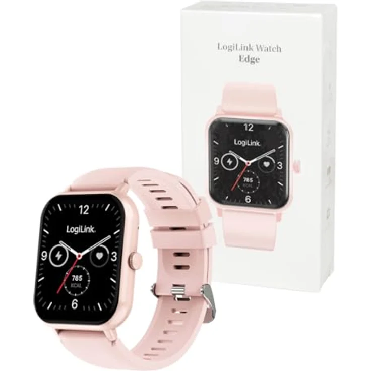 LogiLink Edge Smartwatch, 1,83 Zoll LCD-Touchscreen, rosa, IP68 wasserdicht, Bluetooth 5.2, umfangreiche Gesundheitsfunktionen – Bild 9