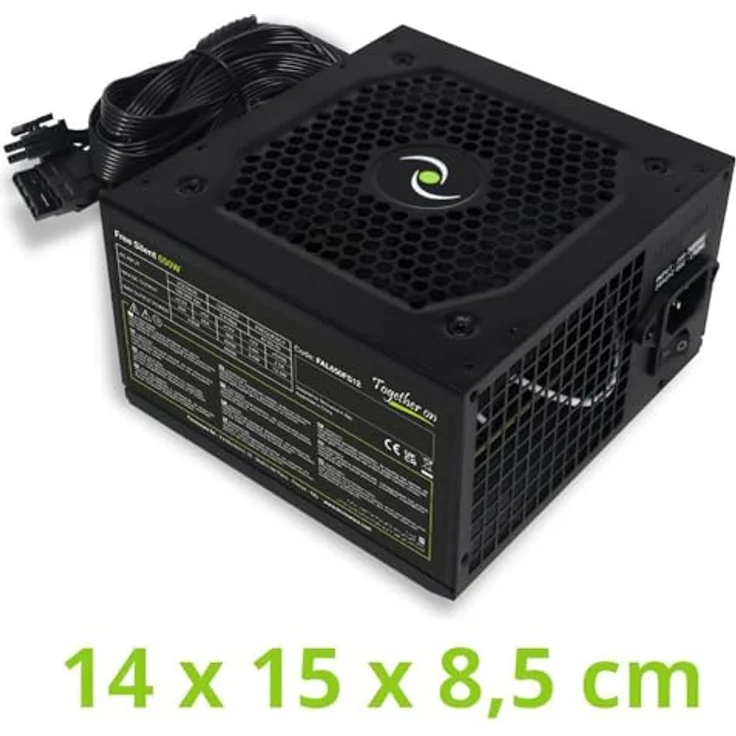 Tecnoware Free Silent Netzteil ATX 650 W Real PC Lüfter 12 cm 3 x SATA 1 x 24 polig 1 x 12 V 4 + 4 Pole, 3 x Molex, 1 x Floppy, Einzelpackung – Bild 4