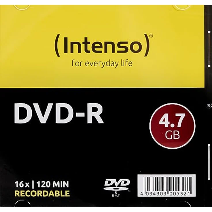 Intenso DVD-R Rohlinge 4,7 GB 16x kratzfest Cover-Card 10er Pack Slim Case – Bild 2