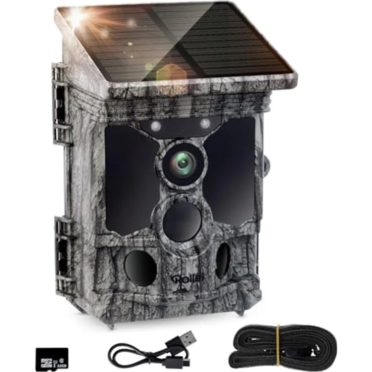Rollei Wildkamera 4K WiFi Solar, 48 MP mit App-Steuerung und integrierten Solarpanel – Bild 1