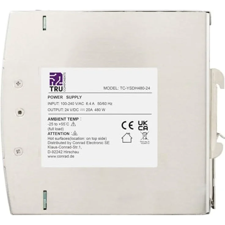 TRU Components TC-13864572 DIN-Schienen-Netzteil 24 V/DC, 20 A, 480 W, 1 Ausgang, für TS-35 Montage – Bild 4