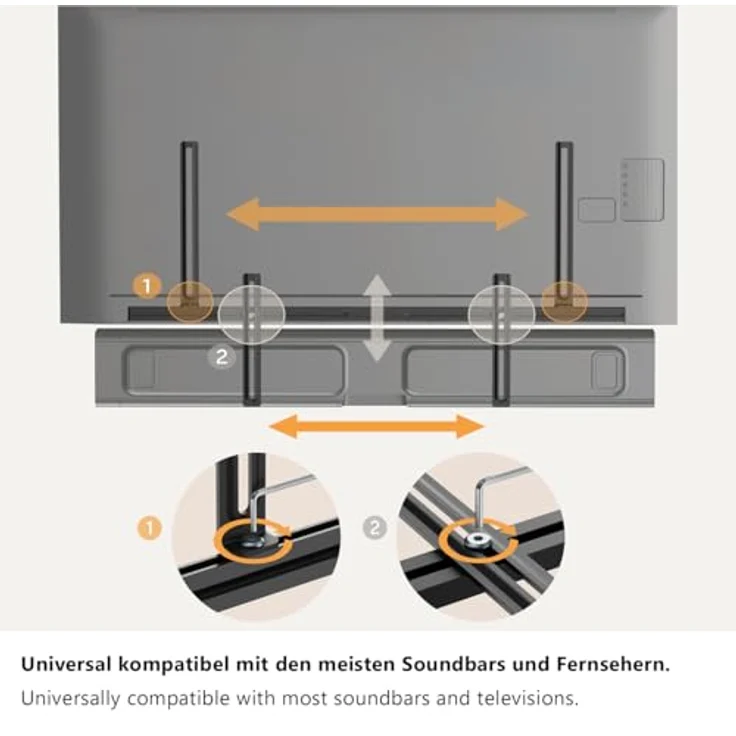 My Wall Universal Soundbar Halterung - HZ33L, extrem flach, stabil & flexibel, für VESA-Maße bis 700 mm, inkl. Kabelmanagement – Bild 3