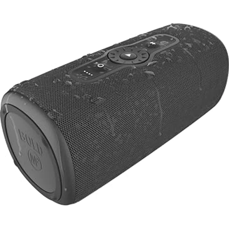 Fresh 'n Rebel Bold M2, Bluetooth Lautsprecher mit 24 Uhr spielzeit, Wasserdichter (IP67) Tragbarer musikbox Bluetooth, Party Mode, Lautstärkeregelungsring, Tiefe Bässe, Kräftige Lautstärke (Schwarz)