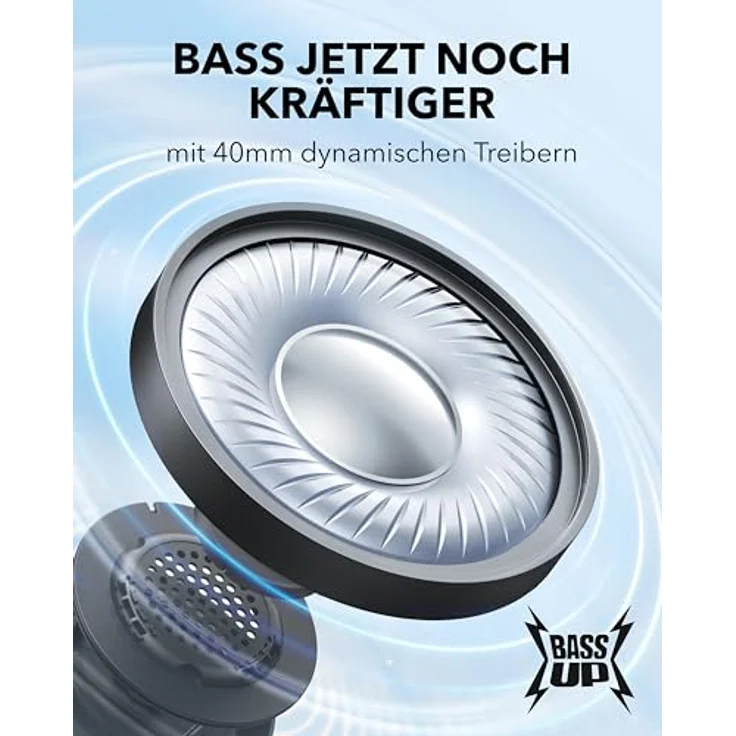 soundcore H30i Kabellose On-Ear Kopfhörer, Faltbares Design, Purer Bass, 70h Wiedergabe, Bluetooth 5.3, Leicht und bequem, App Steuerung, Multipoint-Verbindung – Bild 2