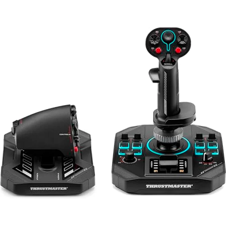 Thrustmaster Sol-R 4 HOTAS, Gaming Controller mit multifunktionalem Joystick und Gashebel, Schwarz, 58 programmierbare Aktionen, 16-Bit-Hall-Effekt-Sensor – Bild 1