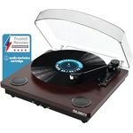 MAJORITY Moto Plattenspieler mit Bluetooth | Vinyl USB-Aufnahme | Retro Design | Slipmat, Schwarz