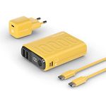 RealPower PB-10000 PowerPack PD Ladeset Powerbank mit 22.5W Power und 10.000mAh Kapazität, Nano USB-C Ladegerät, Schnellladekabel, kompatibel mit iPhone ProMax, iPad, Samsung Galaxy, Google Pixel usw.