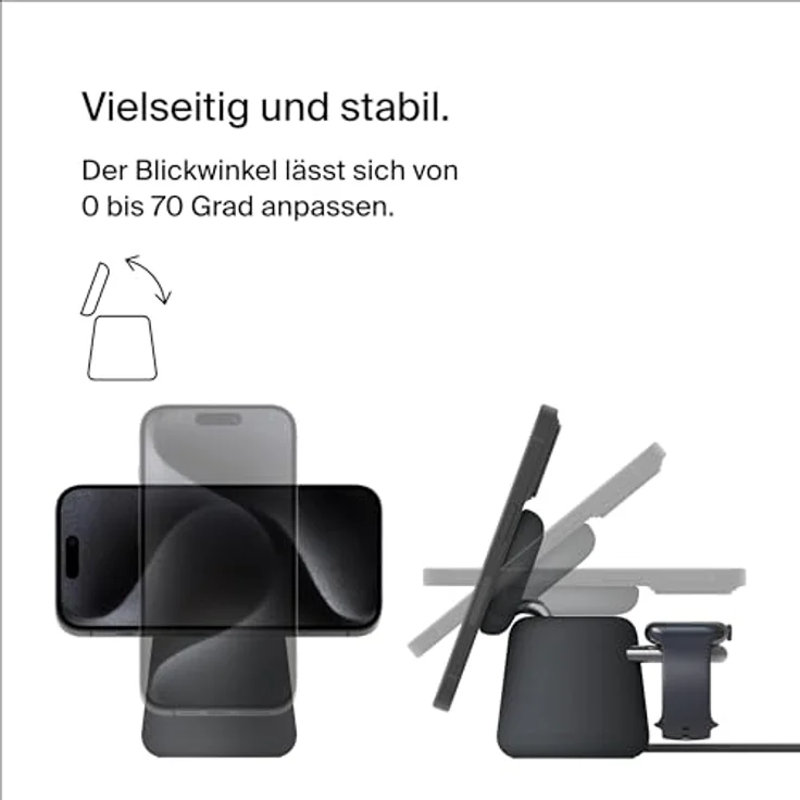 Belkin Boost Charge Pro 2-in-1 MagSafe Ladestation (15 W), Wireless Charger, Grau – Bild 4