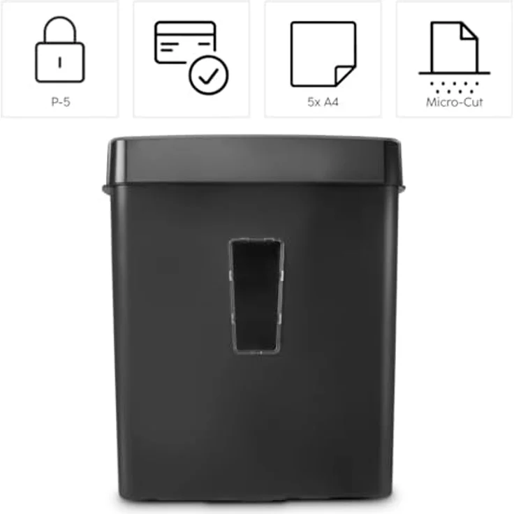 Hama Prime M50CD-B, Aktenvernichter mit mikrozerkleinerter Zerkleinerung, 22 cm Schneidbreite, 13 l Behälter, 68 dB Geräuschpegel, Versandkostenfrei – Bild 3
