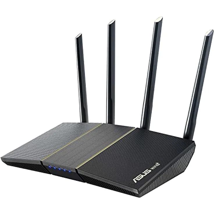 ASUS Rt-Ax57 Wireless Router, Gigabit Ethernet Dual-Band (2,4 GHz/5 GHz), Schwarz