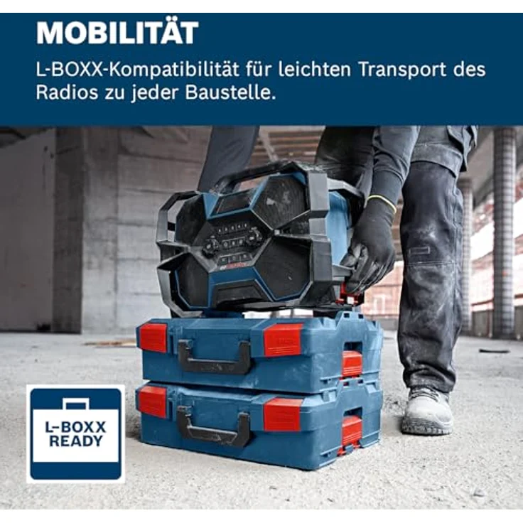 BOSCH Bosch Radio GPB 18VH-6 SRC Professional Radio DAB+ Baustellenradio mit Ladefunktion, Bluetooth und L-BOXX-Kompatibilität – Bild 5