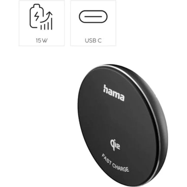 Hama 00201735, Kabelloses Handy-Ladegerät für drinnen, USB, schwarz – Bild 4
