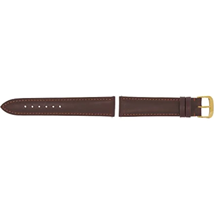 SELVA Uhrenarmband, 24 mm, Leder, Mokka mit goldener Schließe, handgefertigt in Deutschland, Quick Release Federstege – Bild 2