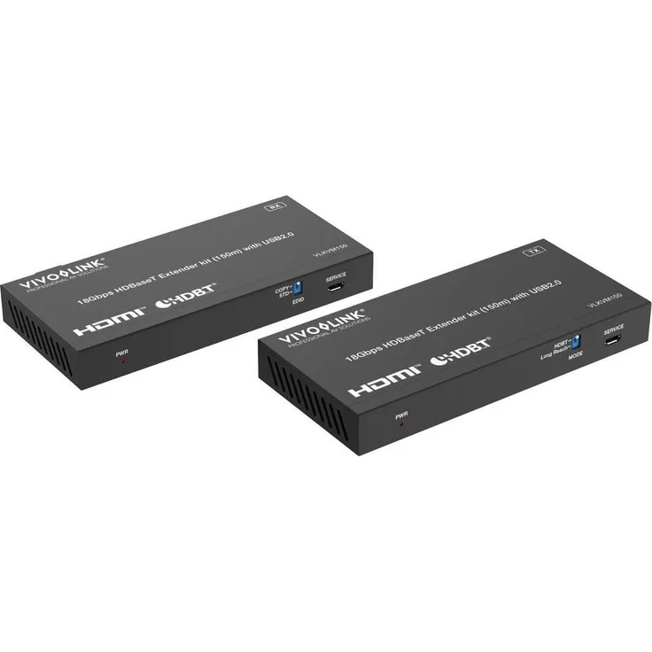 Vivolink 18Gbps HDBaseT KVM Kit, KVM Switch für bis zu 150m Reichweite