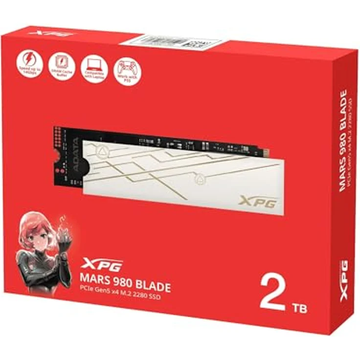 Adata XPG MARS 980 BLADE M.2 PCI5 SSD, 2TB (2000 GB, M.2 2280) mit 14.000 MB/s Schreibgeschwindigkeit – Bild 4