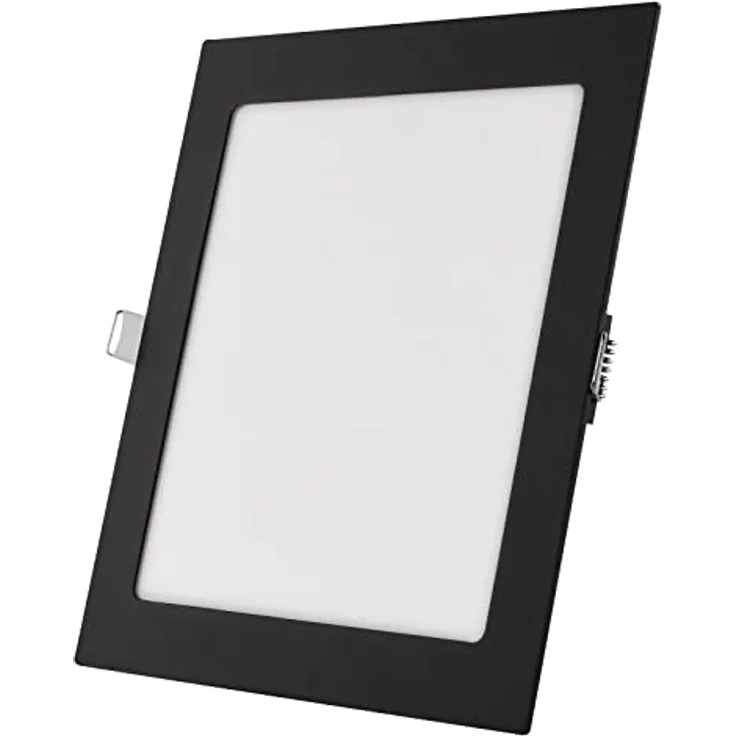 EMOS LED Panel 18 W Einbauleuchte, quadratisch 1600 lm, 22,5 x 22,5 cm, warmweiß-neutralweiß 3000-4000K, Schwarz – Bild 1