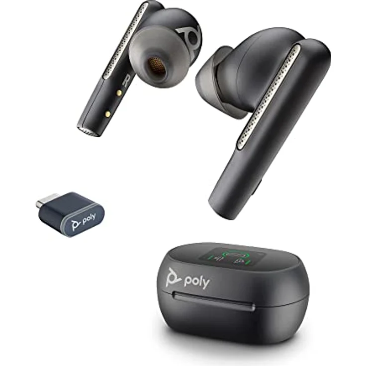 Poly Voyager Free 60+ UC schnurlose Ohrstöpsel (Plantronics) – Noise Cancelling-Mikrofone – ANC – Intelligente Ladetasche mit Touch-Steuerung – Kompatibel mit iPhone, Android, PC/Mac, Zoom und Teams - Preisvergleich – Bild 1