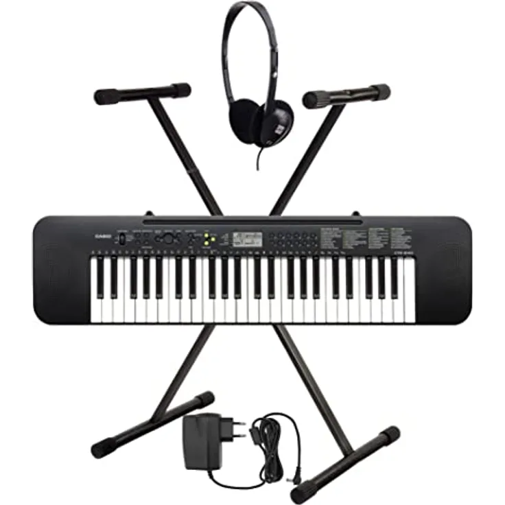 CASIO CTK-240, Digitalkeyboard mit 49 Tasten, 100 Klangfarben, 100 Rhythmen und Netzteil