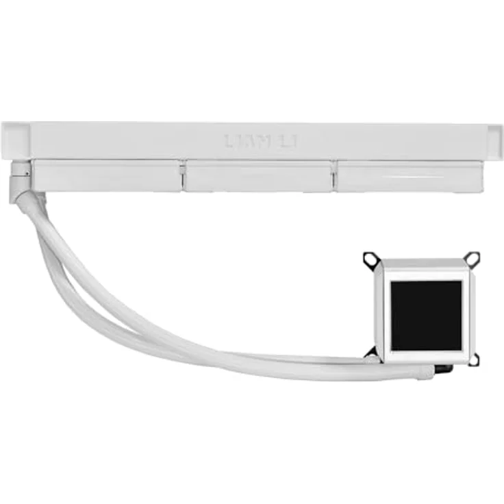 Lian Li Galahad LCD AIO CPU-Kühler, Hochleistungs-ARGB-Lüfter, LCD-Bildschirm, 45-Grad-Anschlüsse, Asetek-Pumpe der 8. Generation, 360mm, Weiß – Bild 3