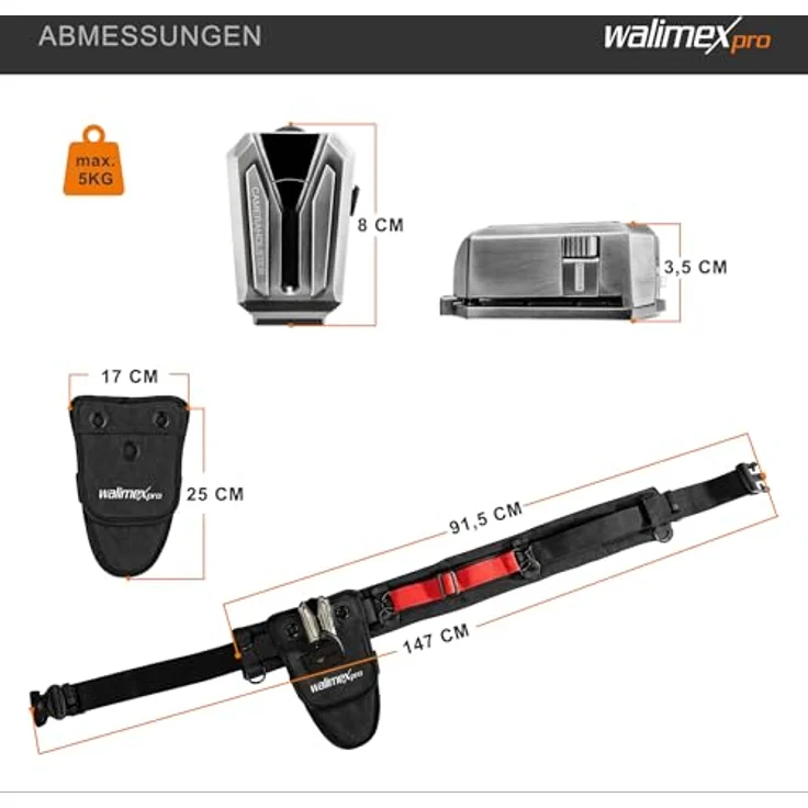 Walimex pro Kamera Hüftgurt mit V-Dock Argus – Bild 8