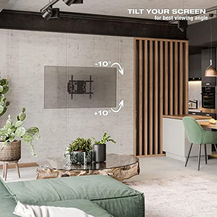 RICOO TV Wandhalterung Fernseher Schwenkbar Neigbar für 32-65 Zoll, Universal TV Halterung S7244, Fernsehhalterung für Wand, Wandhalterung Fernseher 55 Zoll bis 50 Kg mit max. VESA 400x400 mm – Bild 3