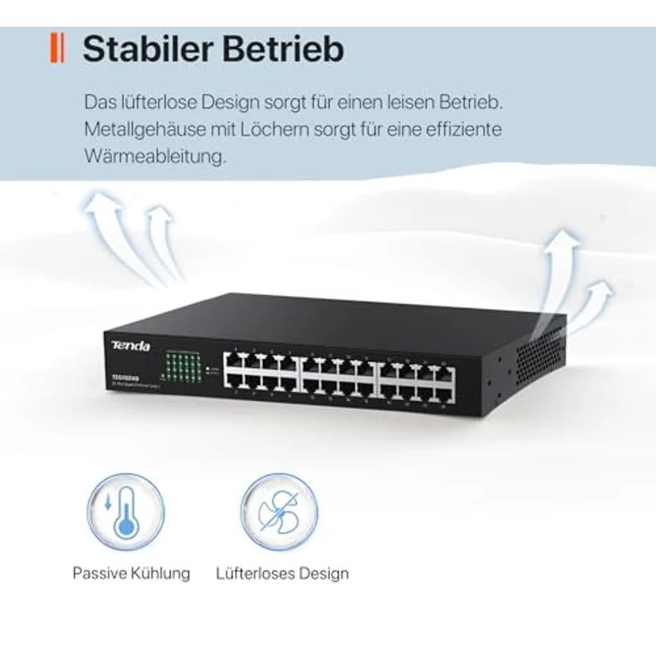 Tenda TEG1024D Gigabit Switch (24-Port RJ-45, L2, 48Gbps) – Bild 6